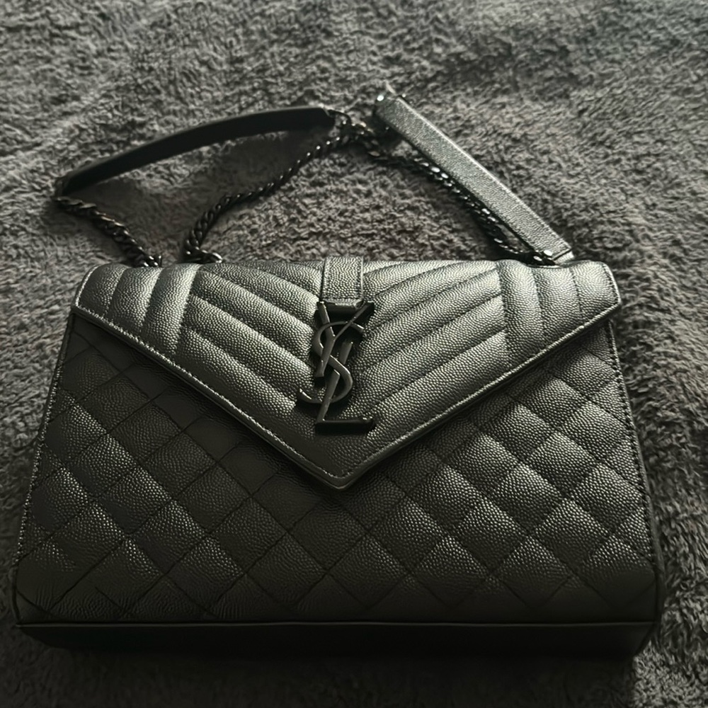 USED YSL BLACK ENVELOPE PURSE